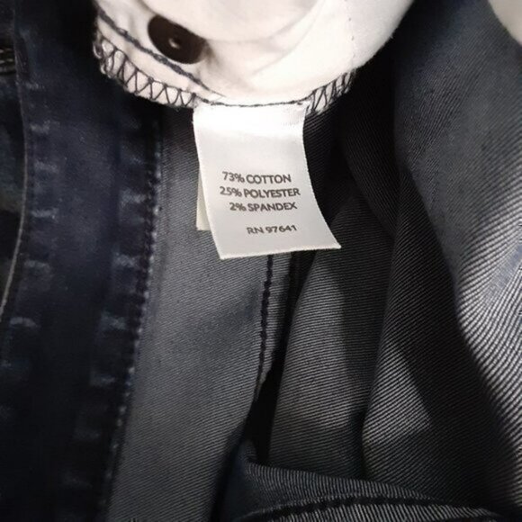 JJill womens dark distressed slim leg stretch jeans 10x34 EUC - Picture 4 of 4